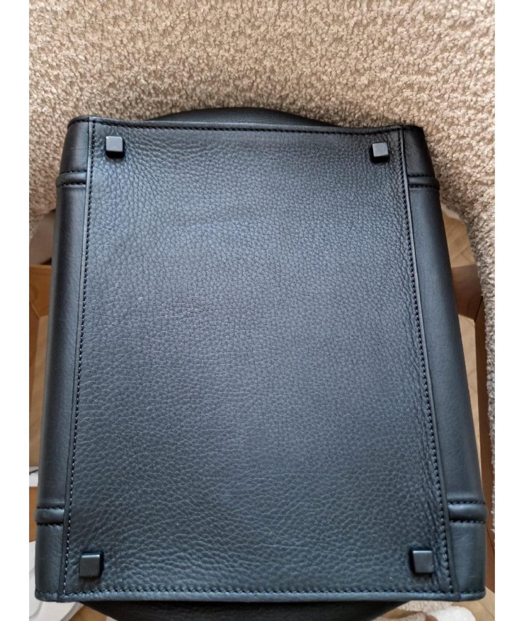 CELINE Черная кожаная сумка тоут, фото 7