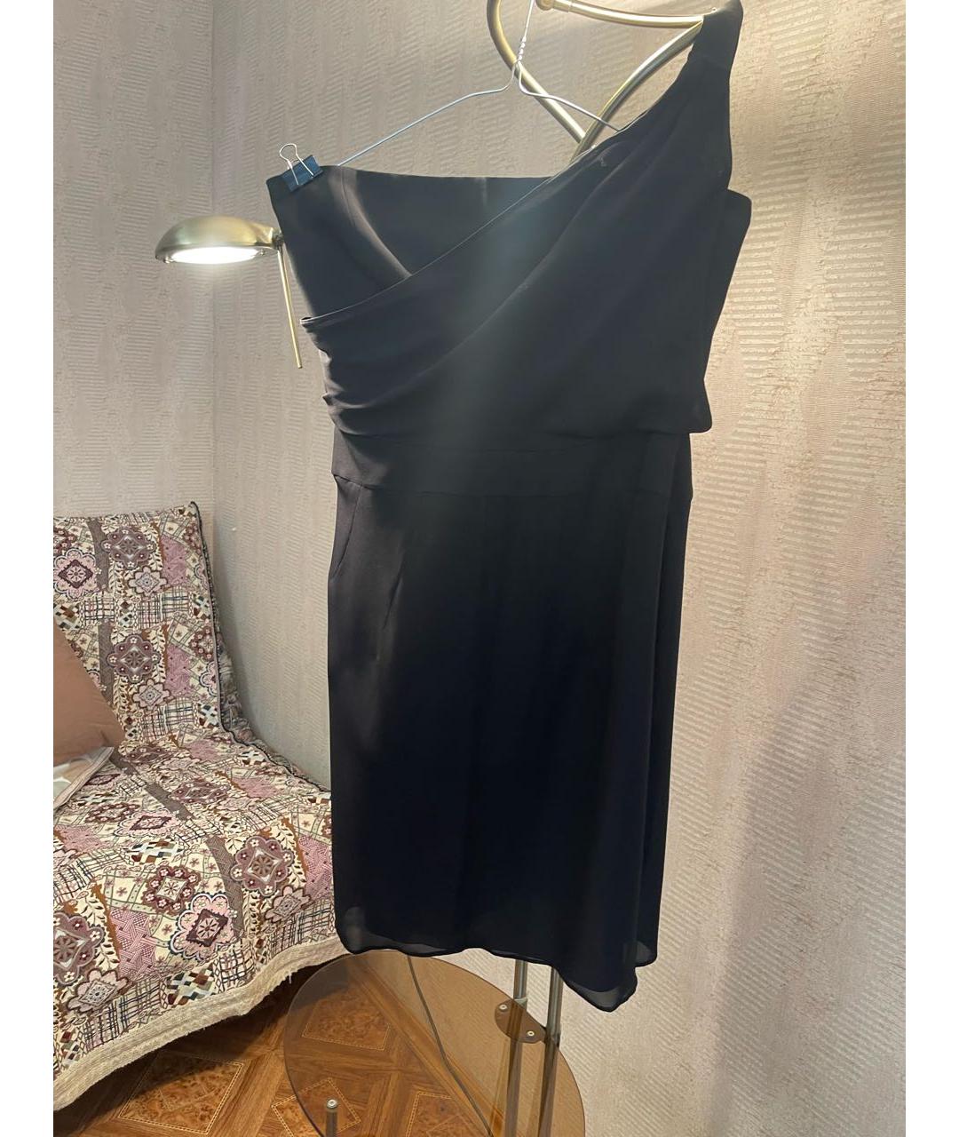 EMPORIO ARMANI Черное шифоновое коктейльное платье, фото 5