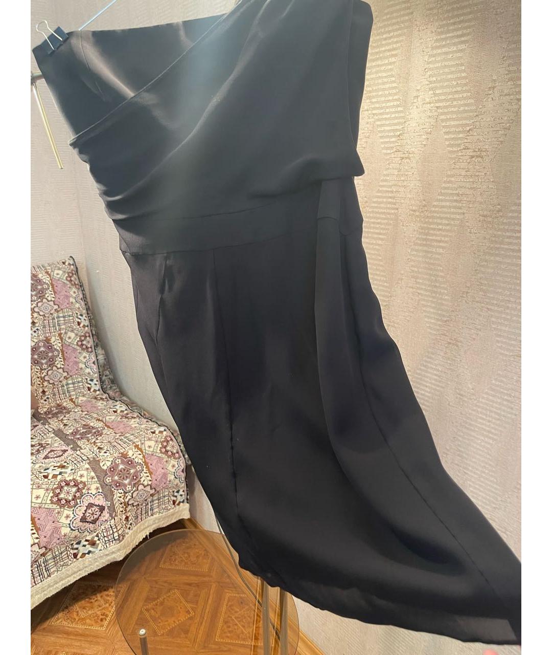 EMPORIO ARMANI Черное шифоновое коктейльное платье, фото 4