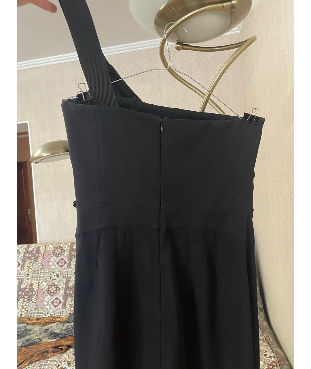 EMPORIO ARMANI Черное шифоновое коктейльное платье, фото 2