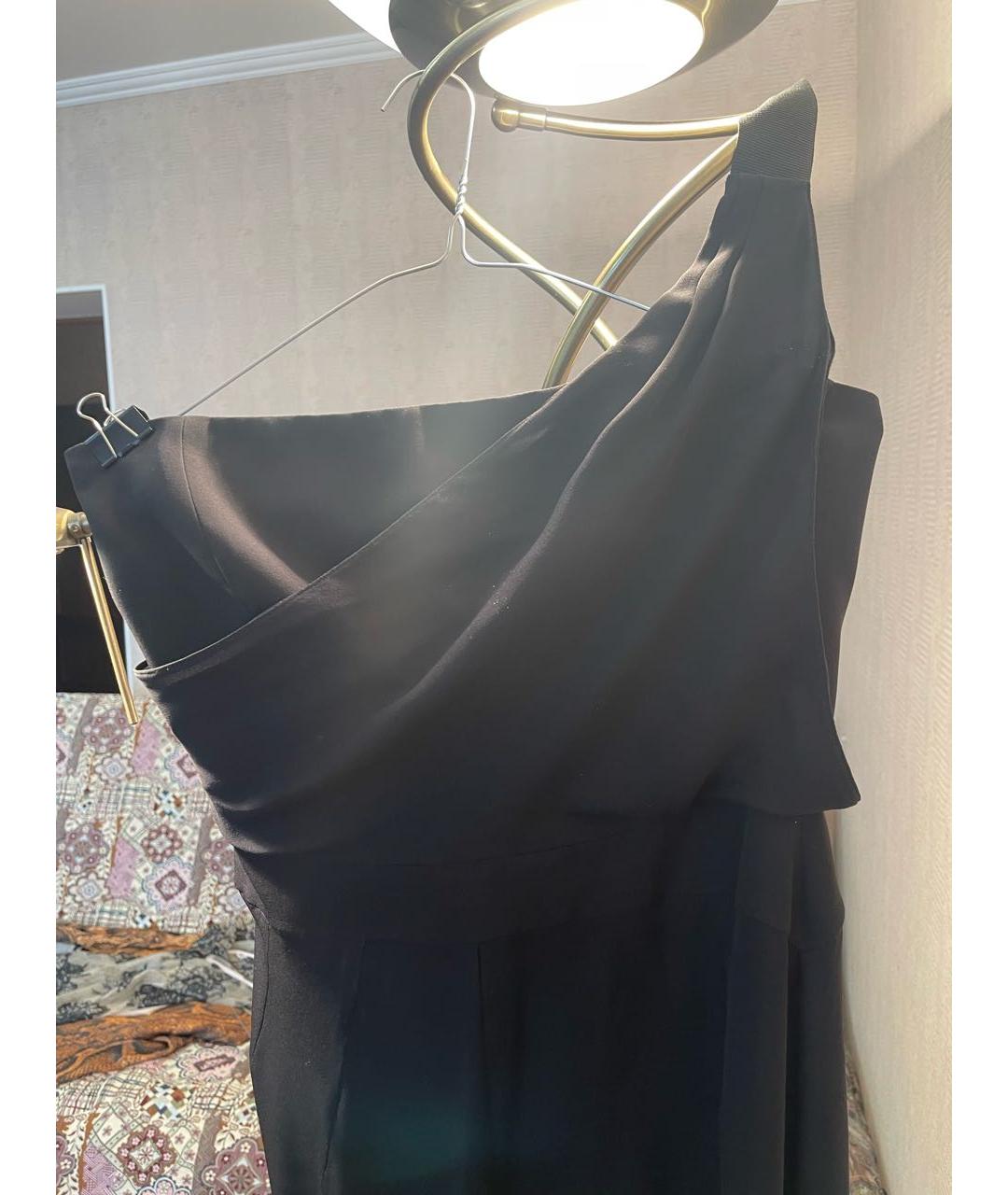 EMPORIO ARMANI Черное шифоновое коктейльное платье, фото 8