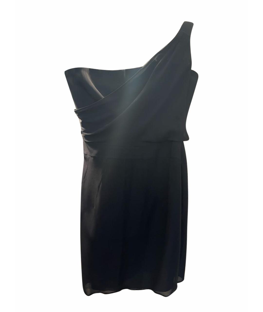 EMPORIO ARMANI Черное шифоновое коктейльное платье, фото 1