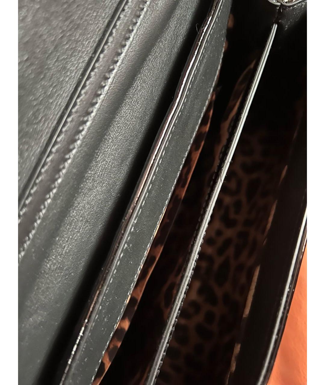 PHILIPP PLEIN Черная сумка через плечо из лакированной кожи, фото 4