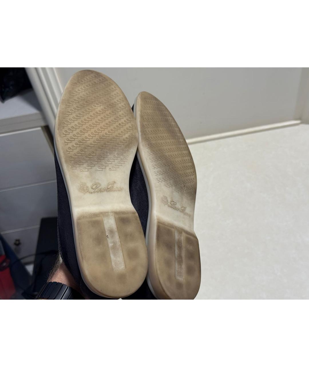 LORO PIANA Темно-синие замшевые лоферы, фото 5