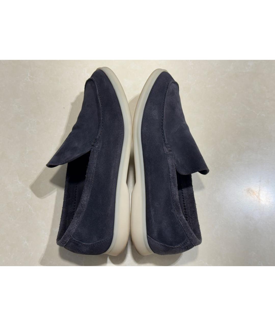 LORO PIANA Темно-синие замшевые лоферы, фото 7