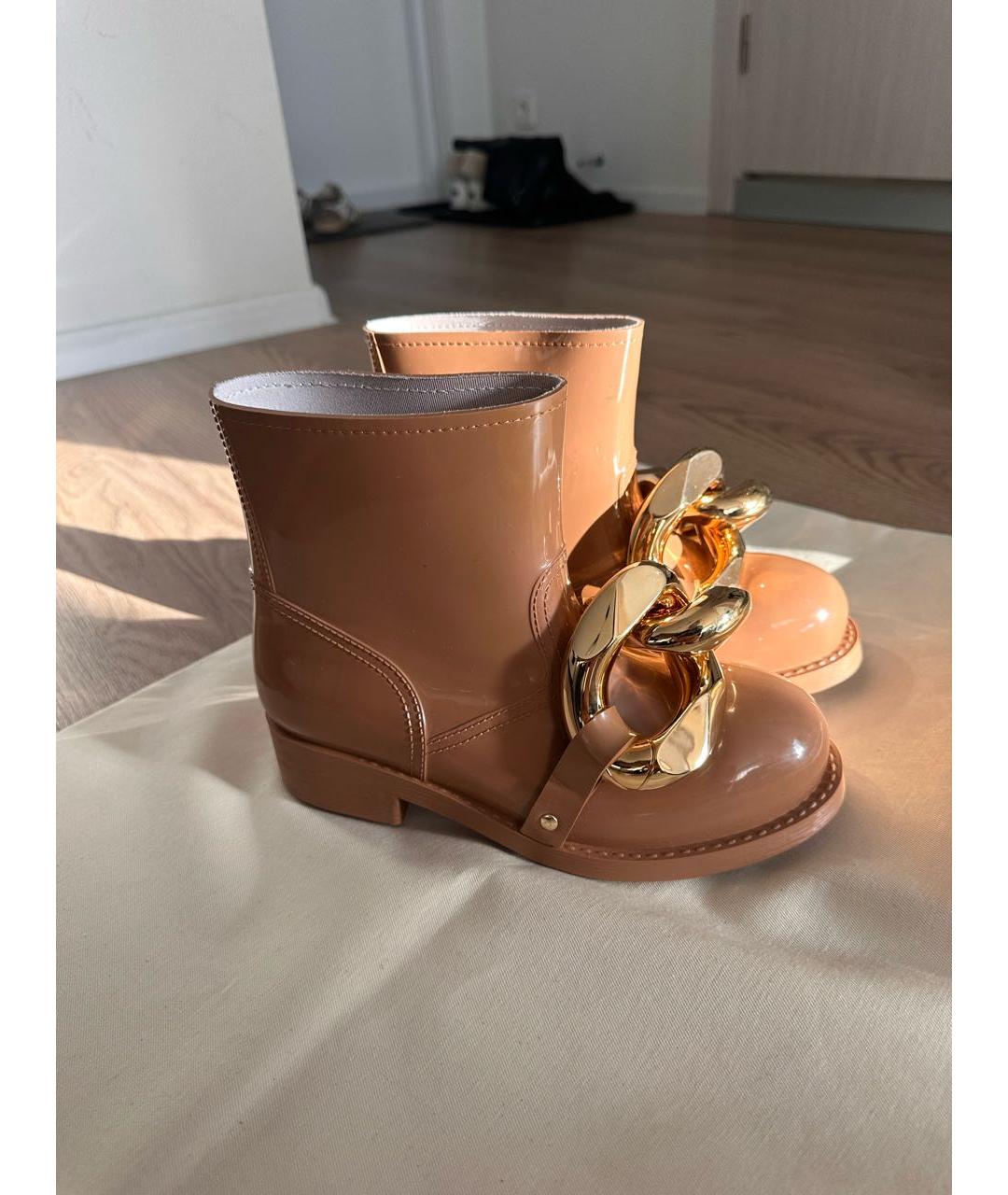 J.W.ANDERSON Бежевые резиновые полусапоги, фото 5