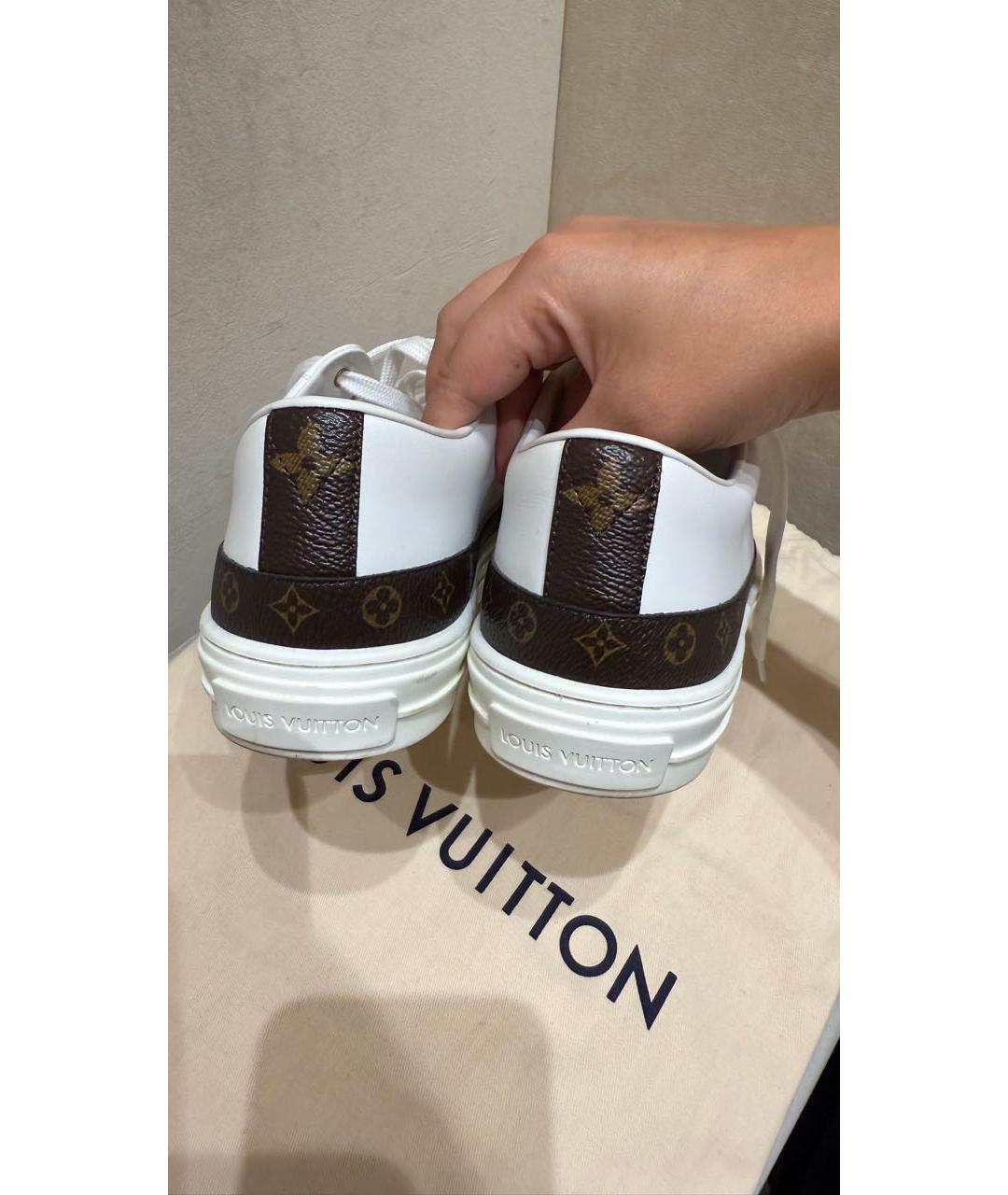 LOUIS VUITTON Белые кожаные кеды, фото 4