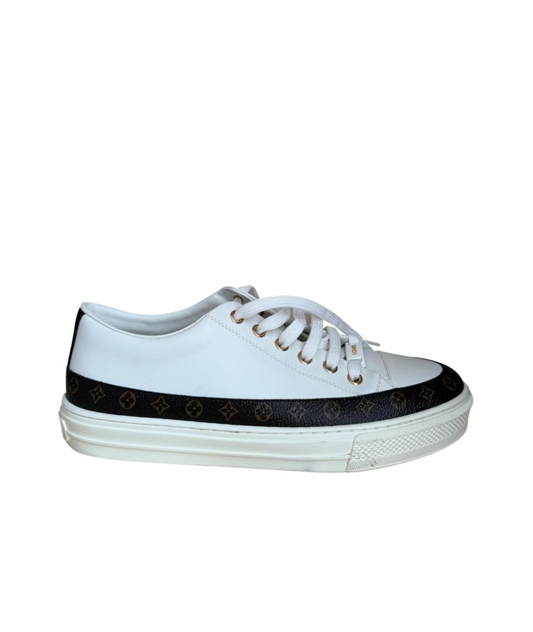 LOUIS VUITTON Белые кожаные кеды, фото 1