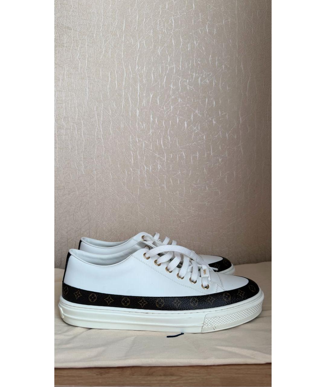 LOUIS VUITTON Белые кожаные кеды, фото 6