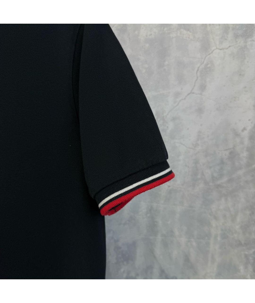 PRADA Черное хлопковое поло с коротким рукавом, фото 6