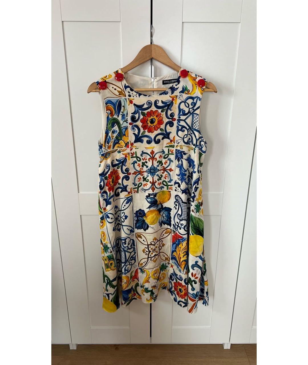 DOLCE&GABBANA Мульти шелковый сарафан, фото 5