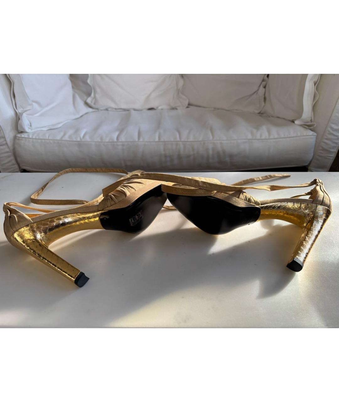 GUCCI Бежевые кожаные туфли, фото 5