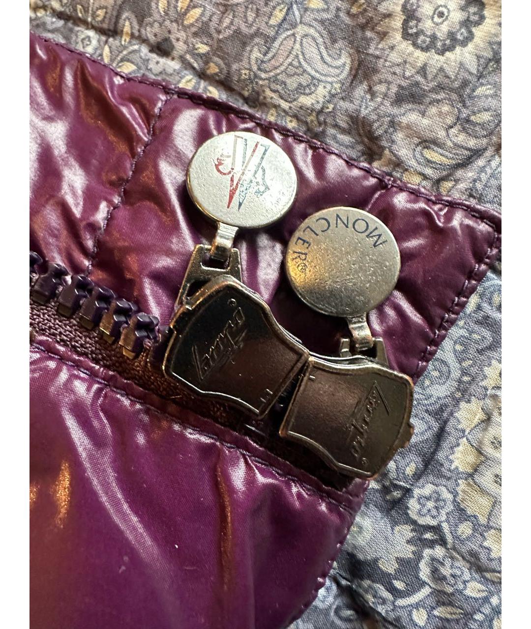 MONCLER Фиолетовый полиамидовый жилет, фото 7