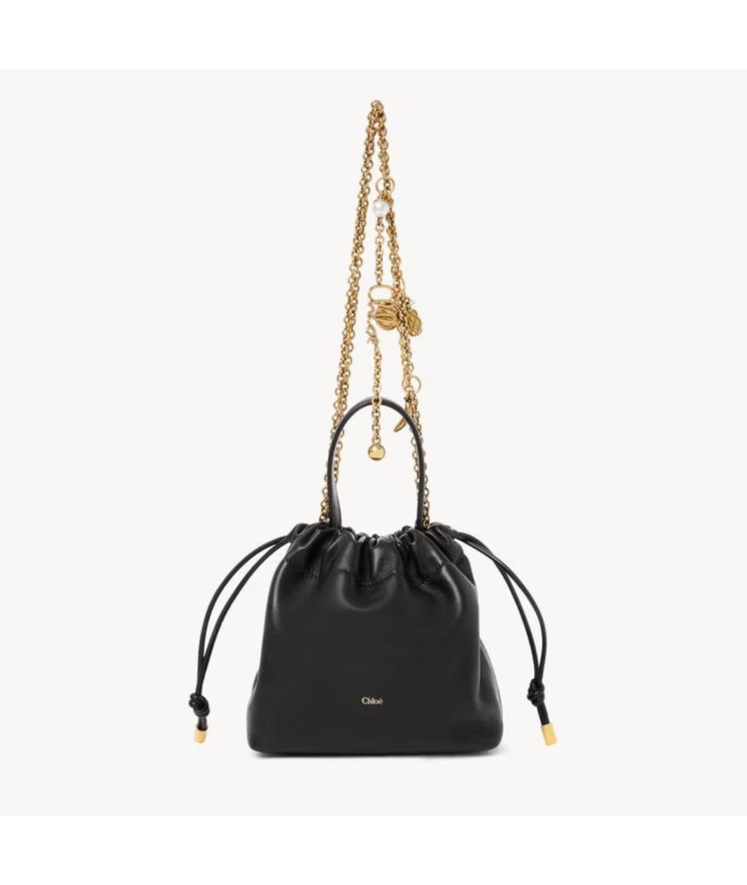 CHLOE Черная кожаная сумка через плечо, фото 5