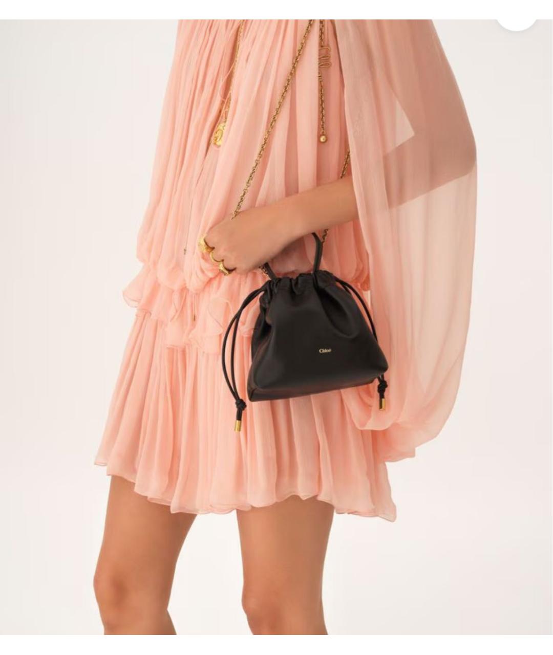 CHLOE Черная кожаная сумка через плечо, фото 2