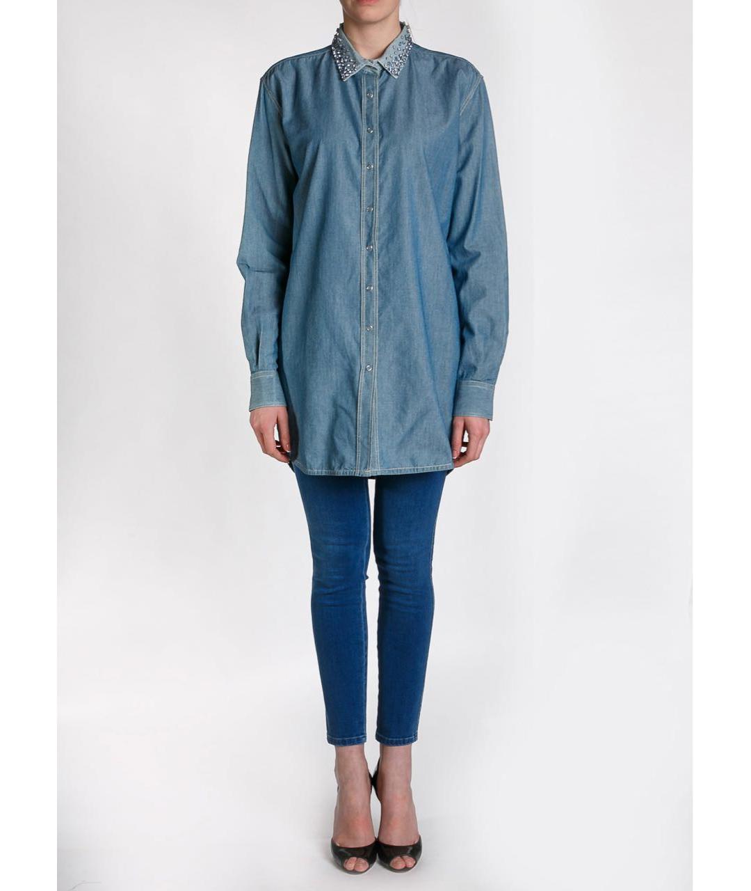 ERMANNO SCERVINO Синяя хлопковая рубашка, фото 2