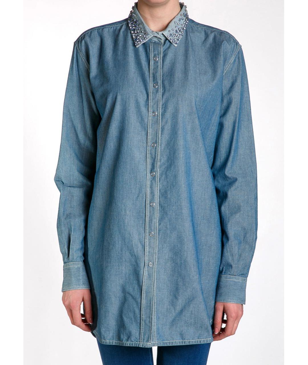 ERMANNO SCERVINO Синяя хлопковая рубашка, фото 3