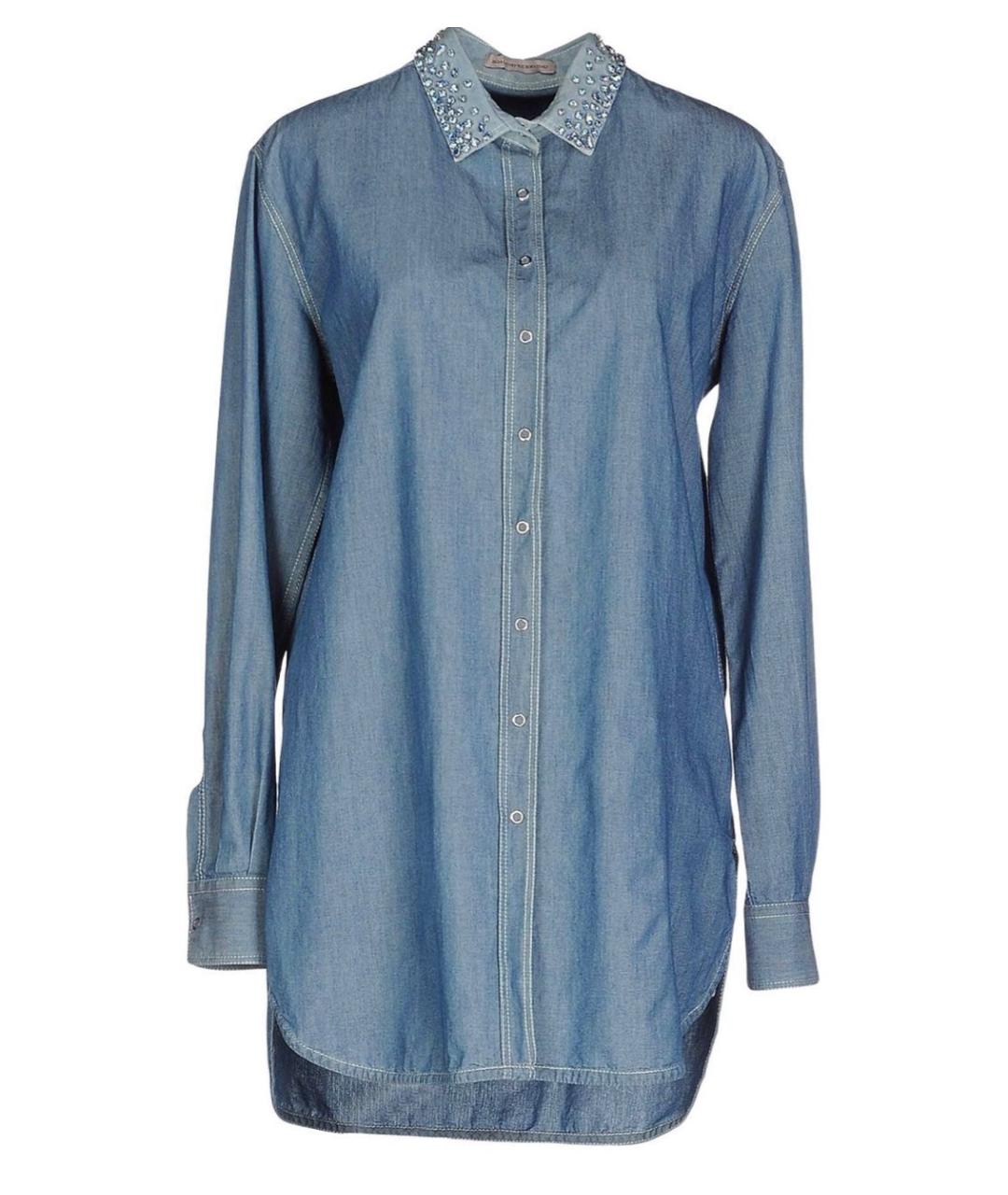 ERMANNO SCERVINO Синяя хлопковая рубашка, фото 1