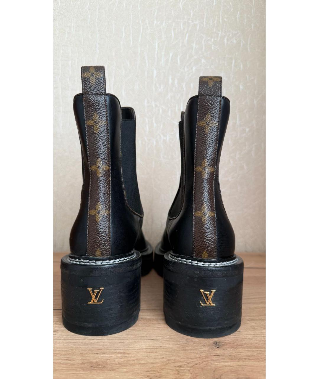 LOUIS VUITTON Черные кожаные полусапоги, фото 4