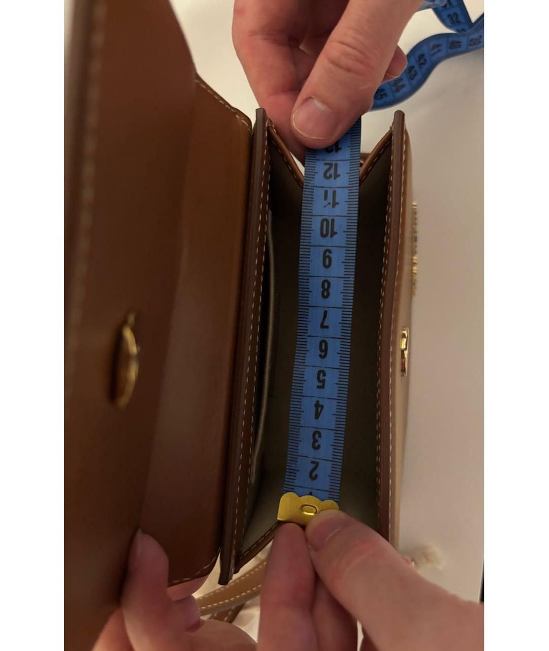 JACQUEMUS Коричневая кожаная сумка с короткими ручками, фото 7