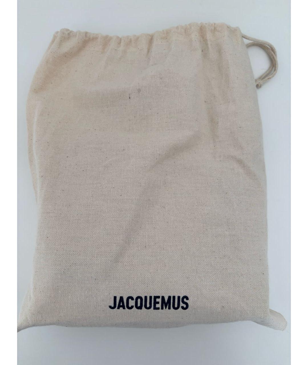 JACQUEMUS Коричневая кожаная сумка с короткими ручками, фото 2