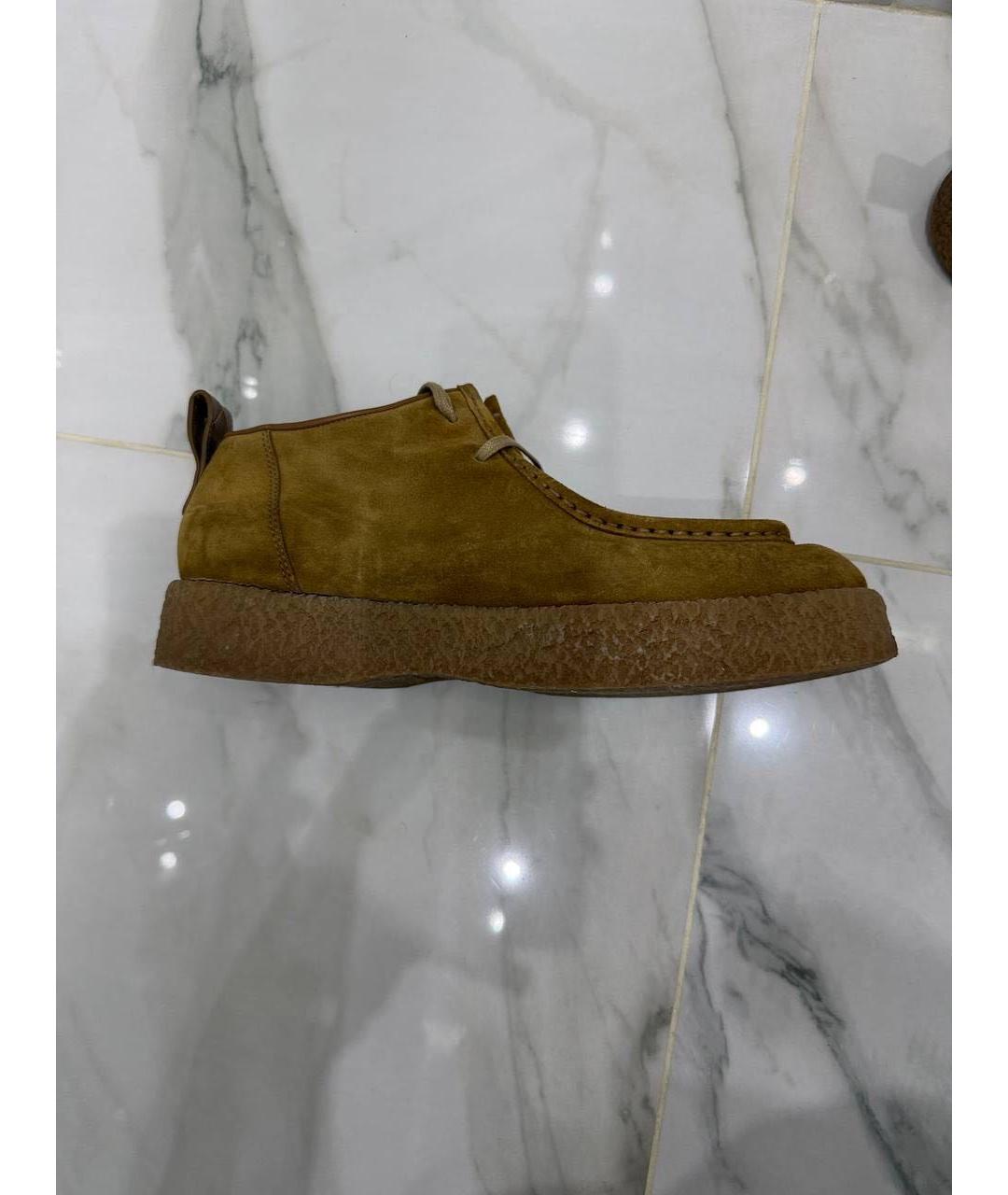 BOTTEGA VENETA Коричневые замшевые высокие ботинки, фото 9