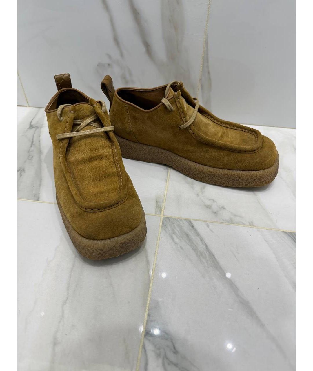 BOTTEGA VENETA Коричневые замшевые высокие ботинки, фото 3