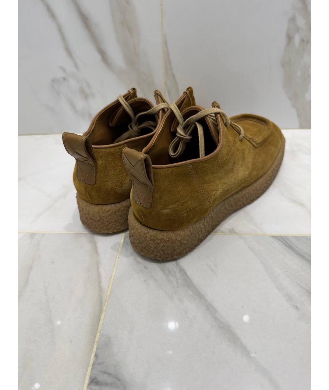 BOTTEGA VENETA Коричневые замшевые высокие ботинки, фото 4