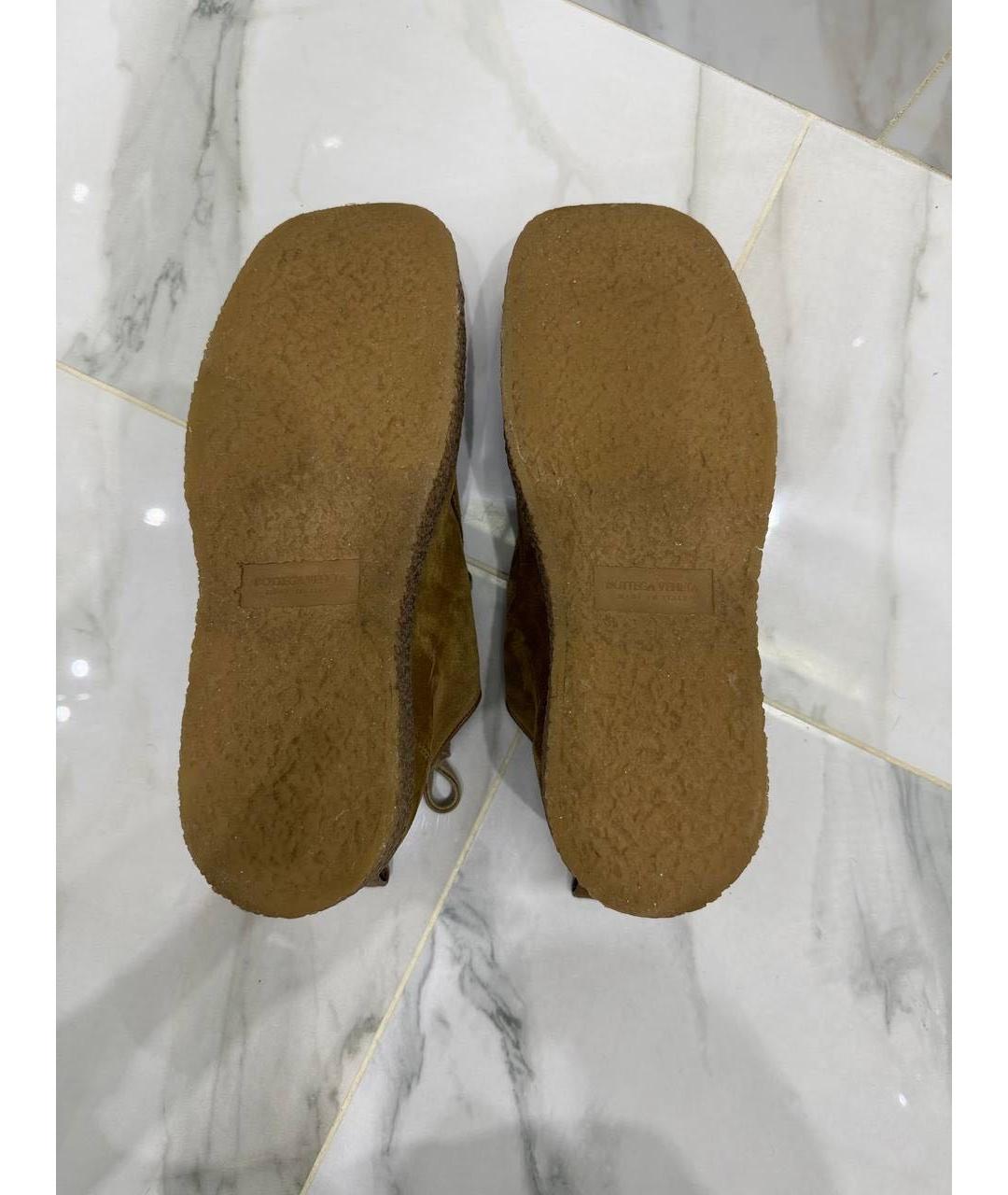 BOTTEGA VENETA Коричневые замшевые высокие ботинки, фото 7