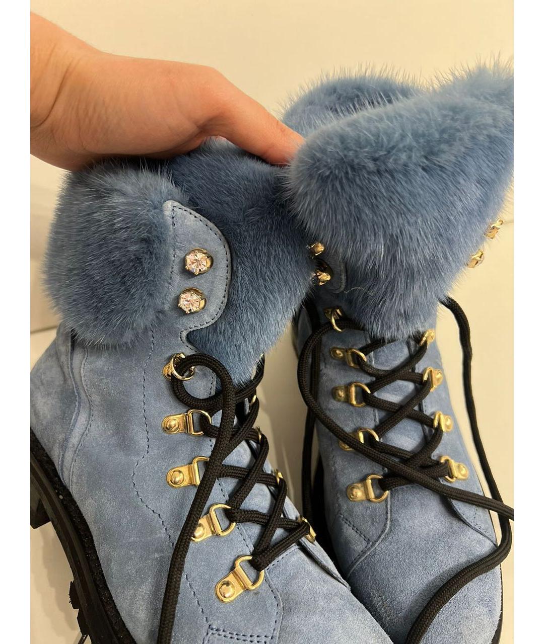ERMANNO SCERVINO Синие замшевые ботинки, фото 6
