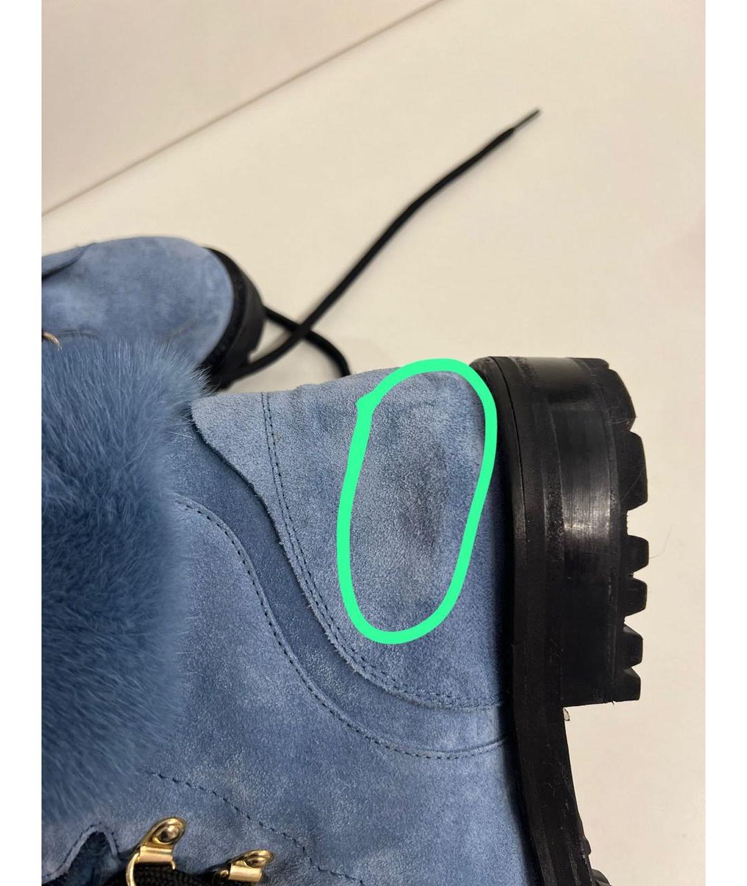 ERMANNO SCERVINO Синие замшевые ботинки, фото 4