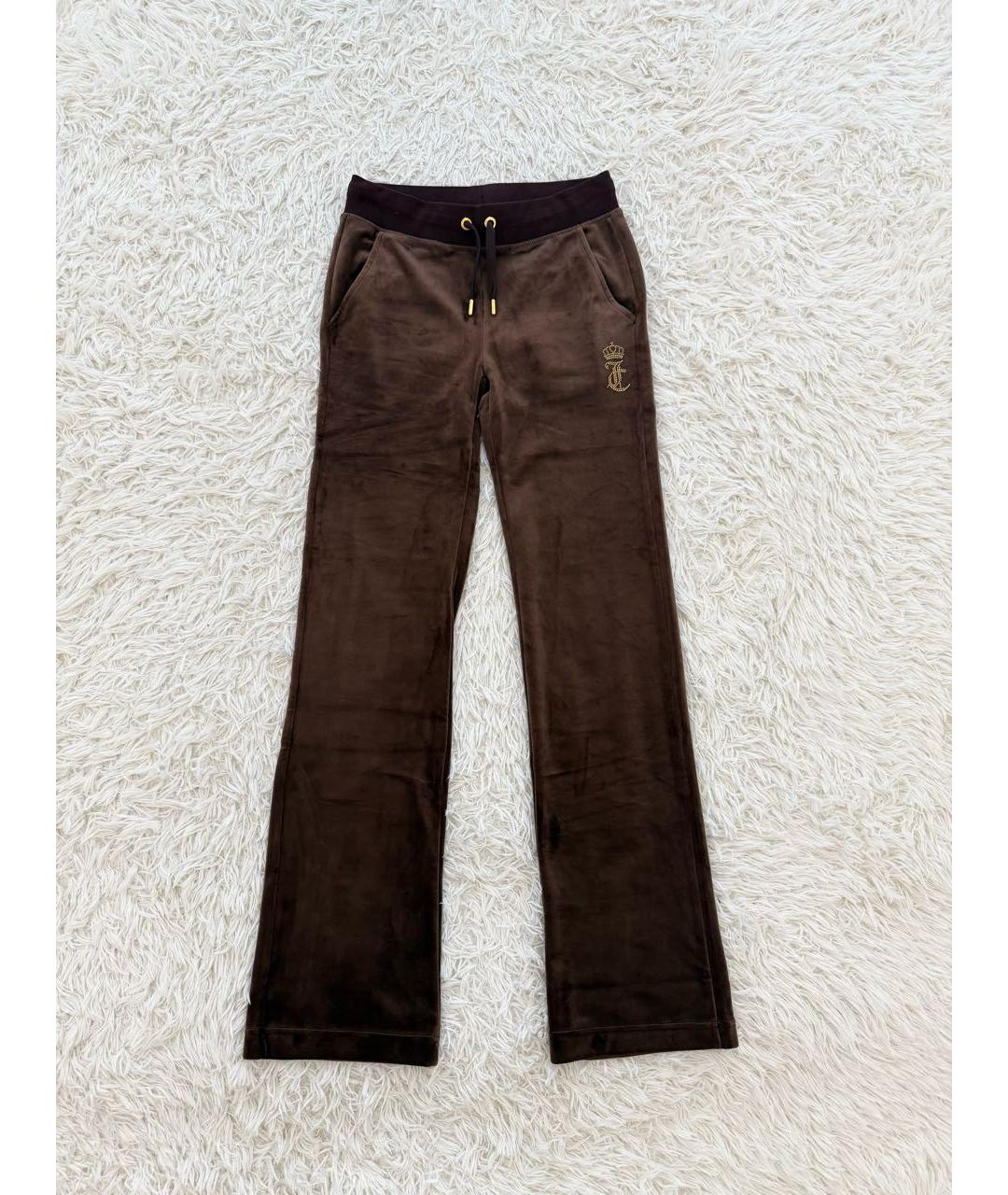 JUICY COUTURE Коричневые велюровые спортивные брюки и шорты, фото 5