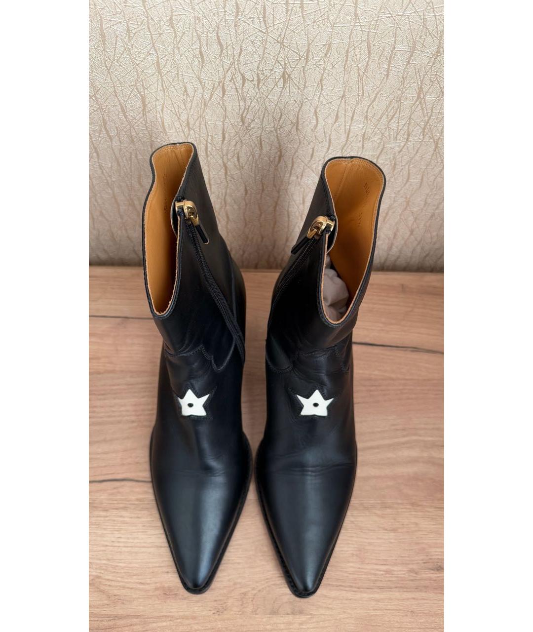 CHRISTIAN DIOR Черные кожаные полусапоги, фото 3
