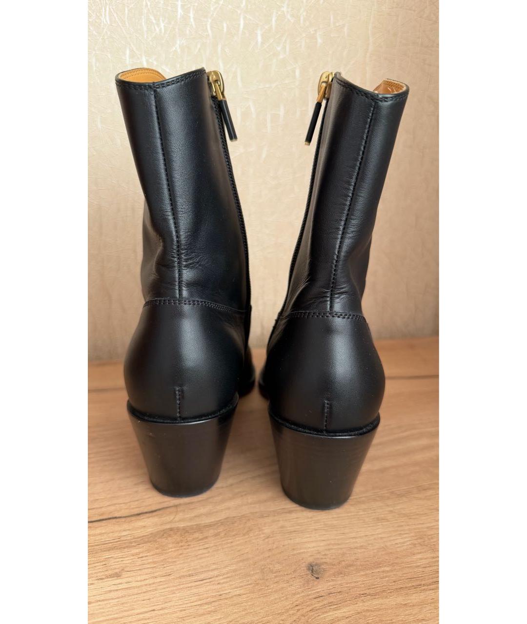 CHRISTIAN DIOR Черные кожаные полусапоги, фото 4