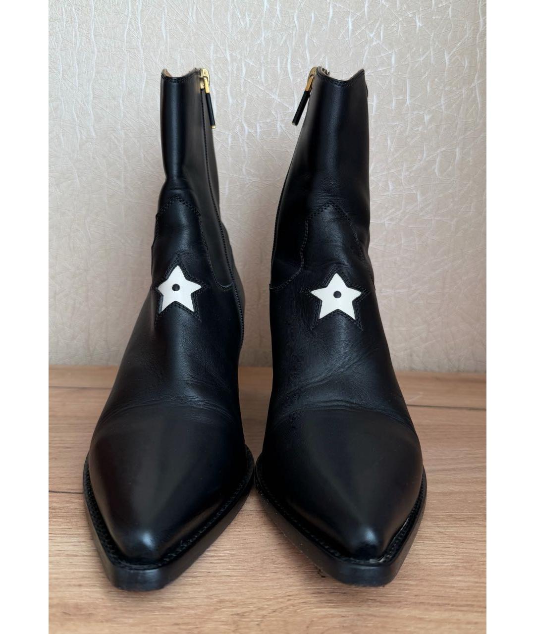 CHRISTIAN DIOR Черные кожаные полусапоги, фото 2