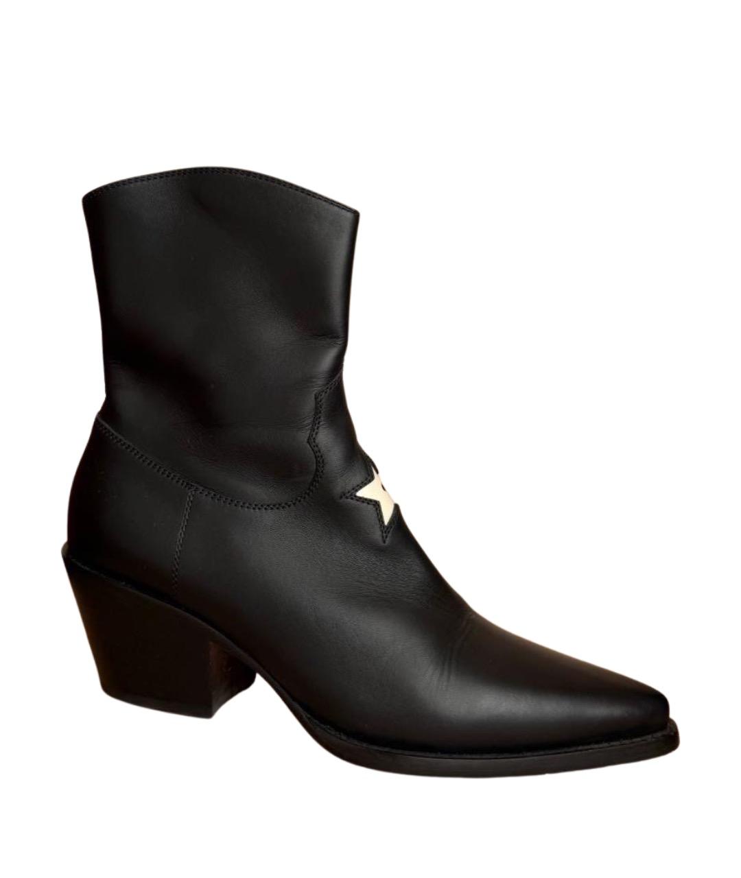 CHRISTIAN DIOR Черные кожаные полусапоги, фото 1