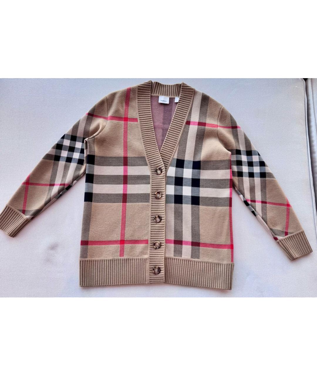 BURBERRY Бежевый шерстяной кардиган, фото 2