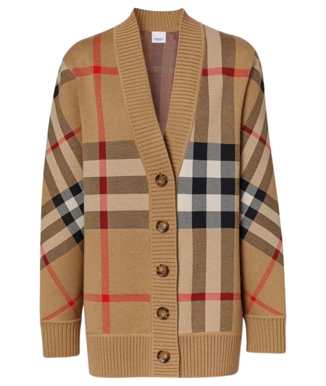 BURBERRY Бежевый шерстяной кардиган, фото 1