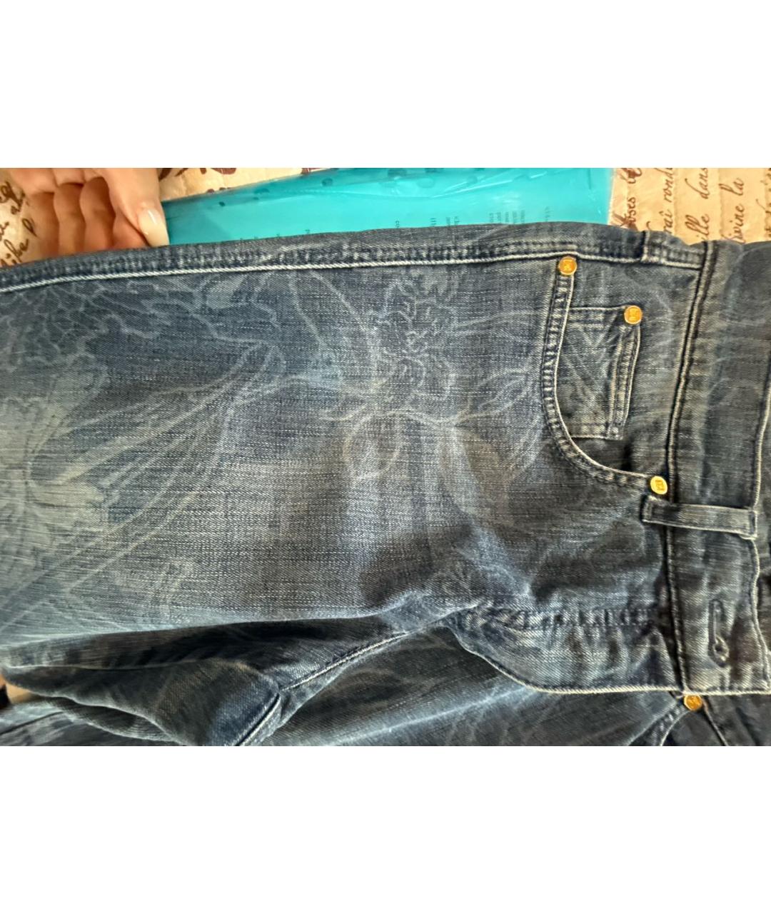 ESCADA Голубые хлопко-эластановые джинсы слим, фото 7