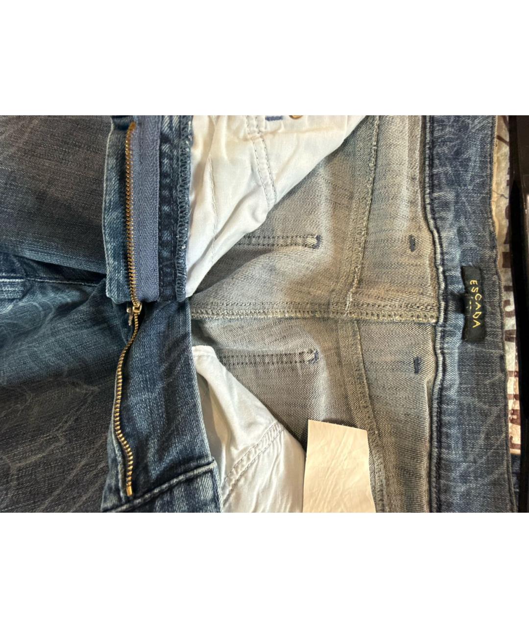 ESCADA Голубые хлопко-эластановые джинсы слим, фото 3