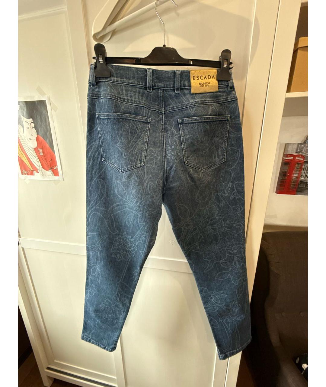 ESCADA Голубые хлопко-эластановые джинсы слим, фото 2
