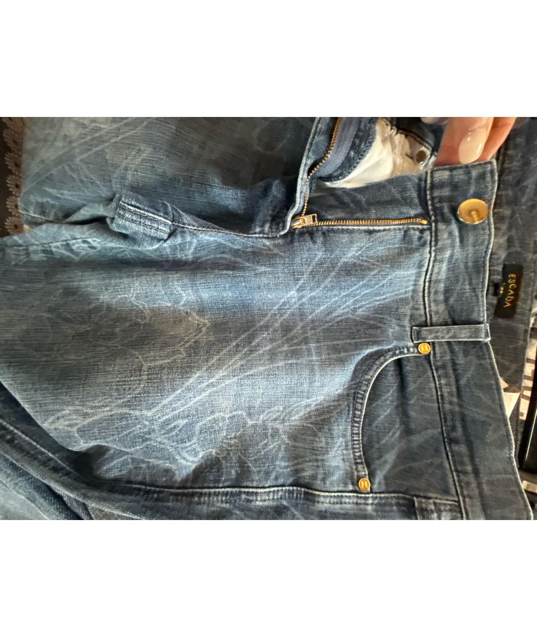 ESCADA Голубые хлопко-эластановые джинсы слим, фото 6