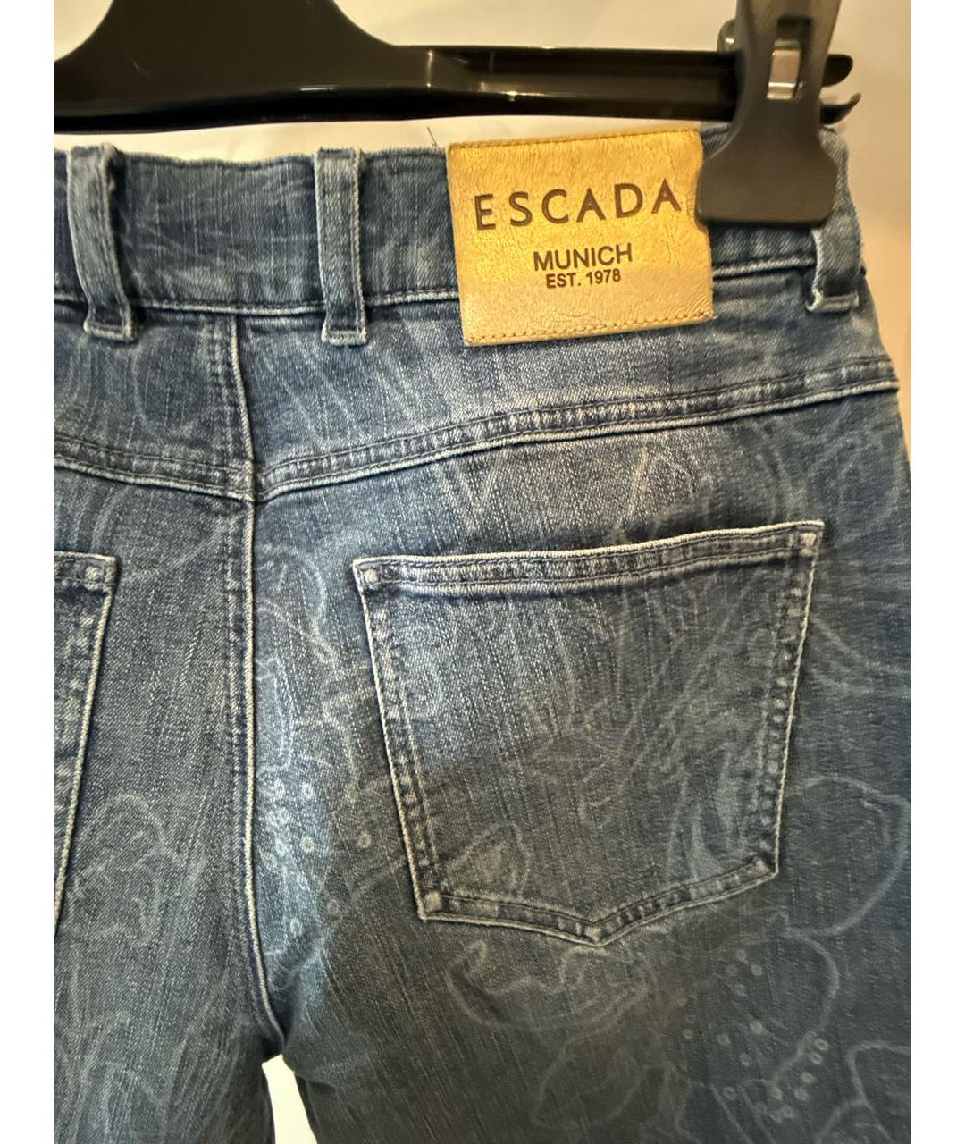 ESCADA Голубые хлопко-эластановые джинсы слим, фото 4