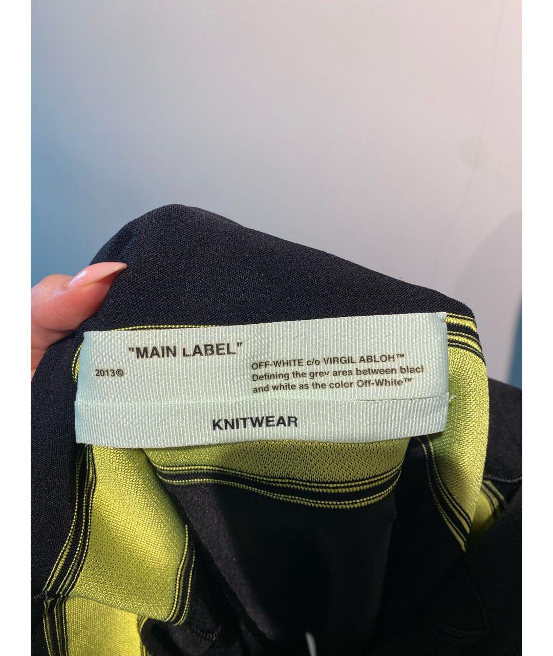 OFF-WHITE Черное вискозное повседневное платье, фото 4