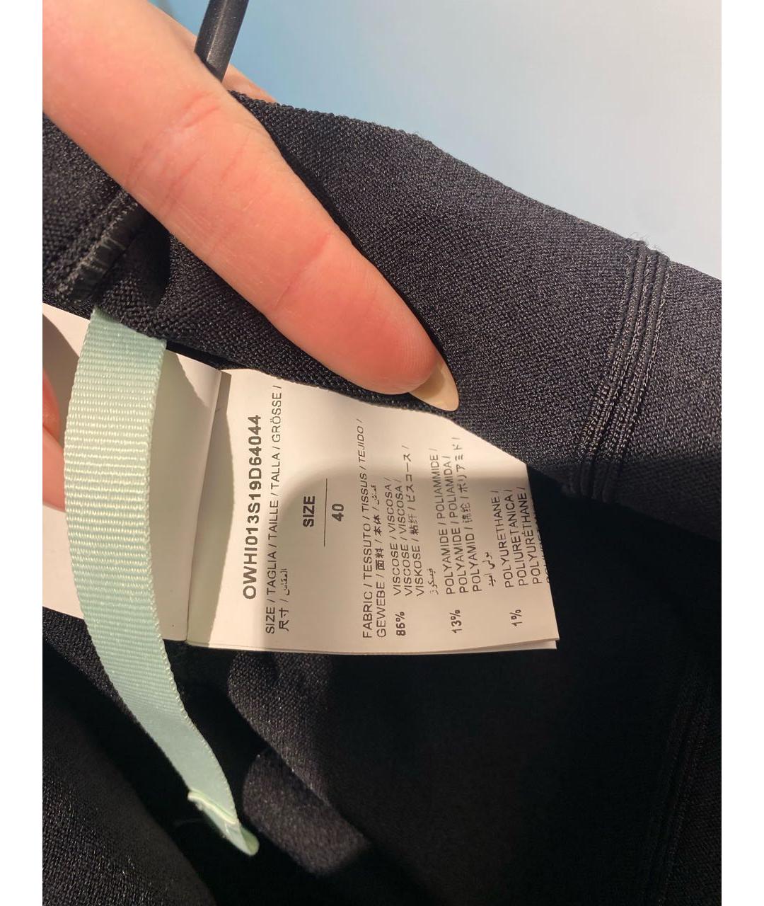 OFF-WHITE Черное вискозное повседневное платье, фото 5