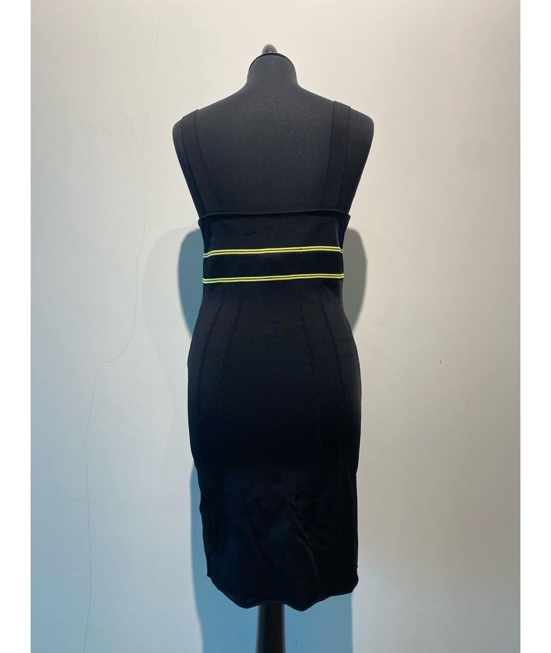 OFF-WHITE Черное вискозное повседневное платье, фото 2