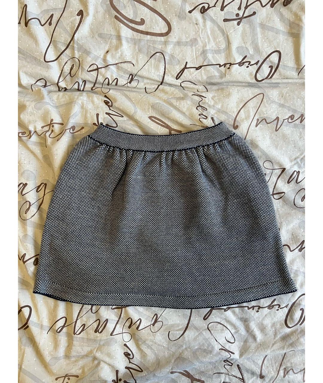 BALENCIAGA Темно-синяя шерстяная юбка мини, фото 2