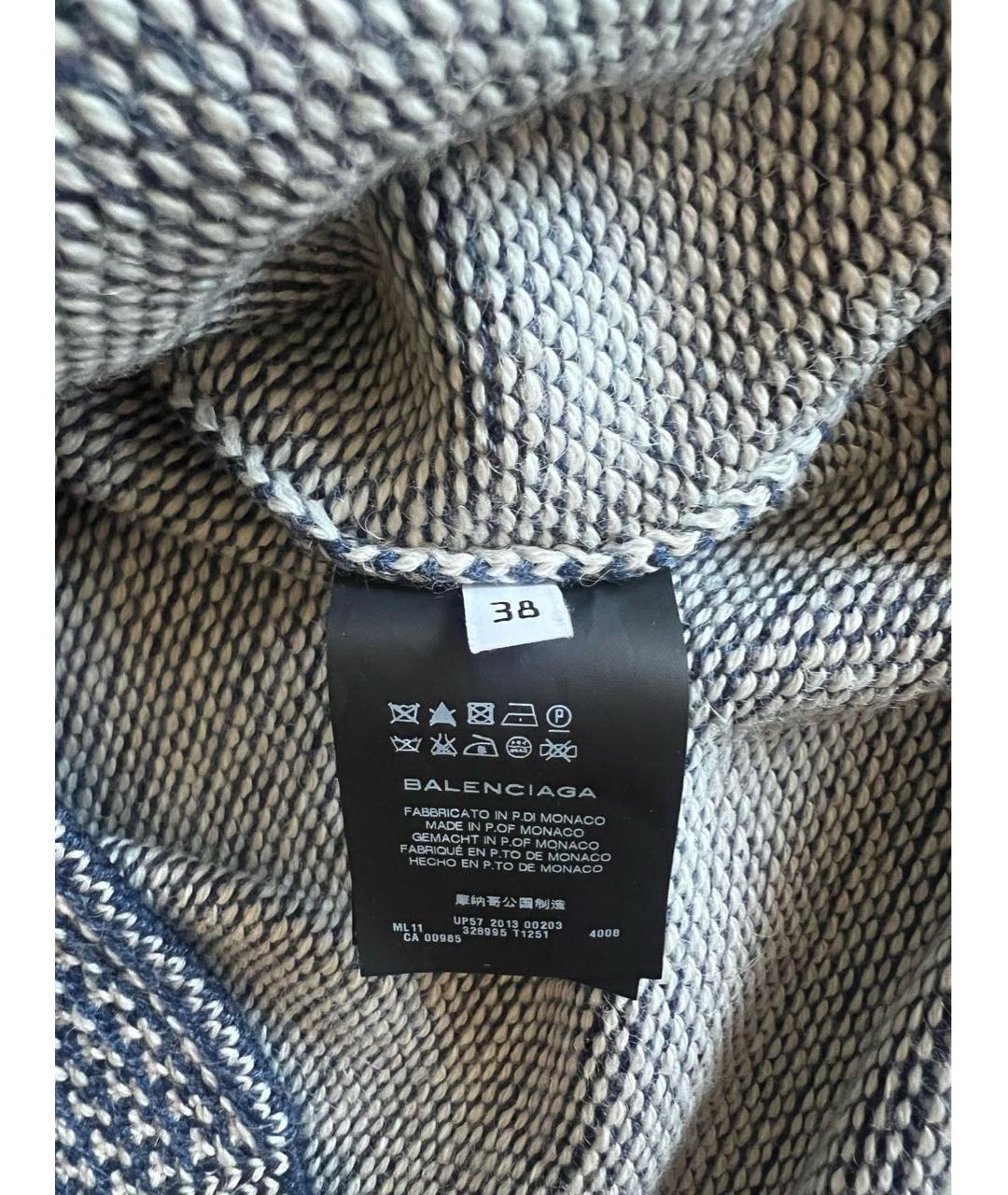 BALENCIAGA Темно-синяя шерстяная юбка мини, фото 6