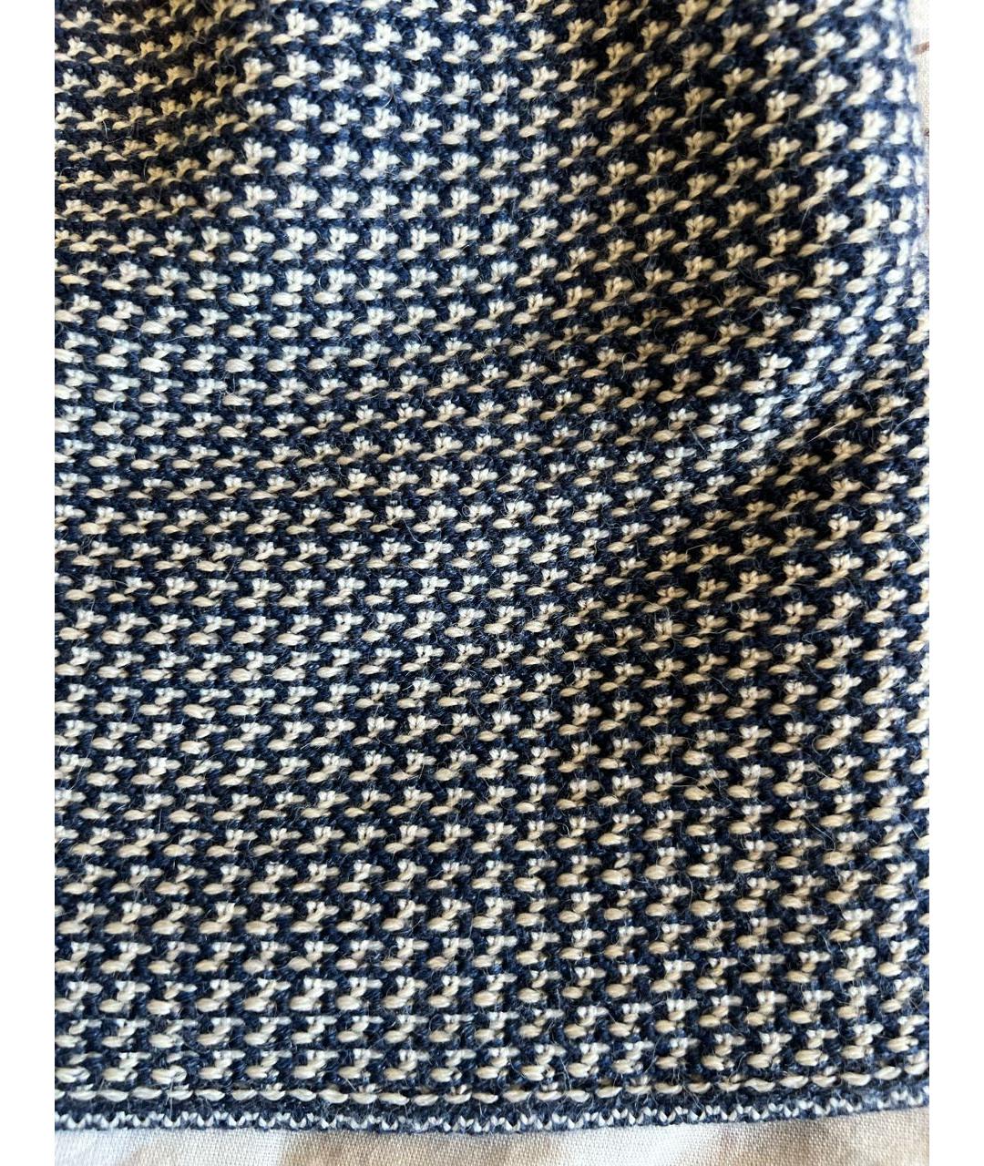 BALENCIAGA Темно-синяя шерстяная юбка мини, фото 4