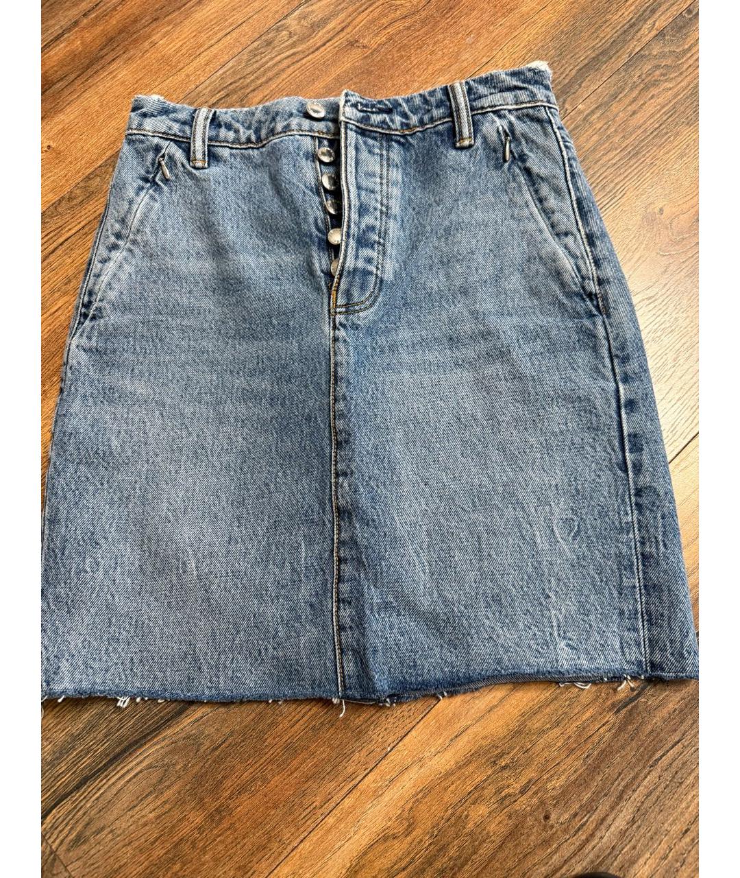 ALEXANDER WANG Синяя хлопковая юбка мини, фото 5